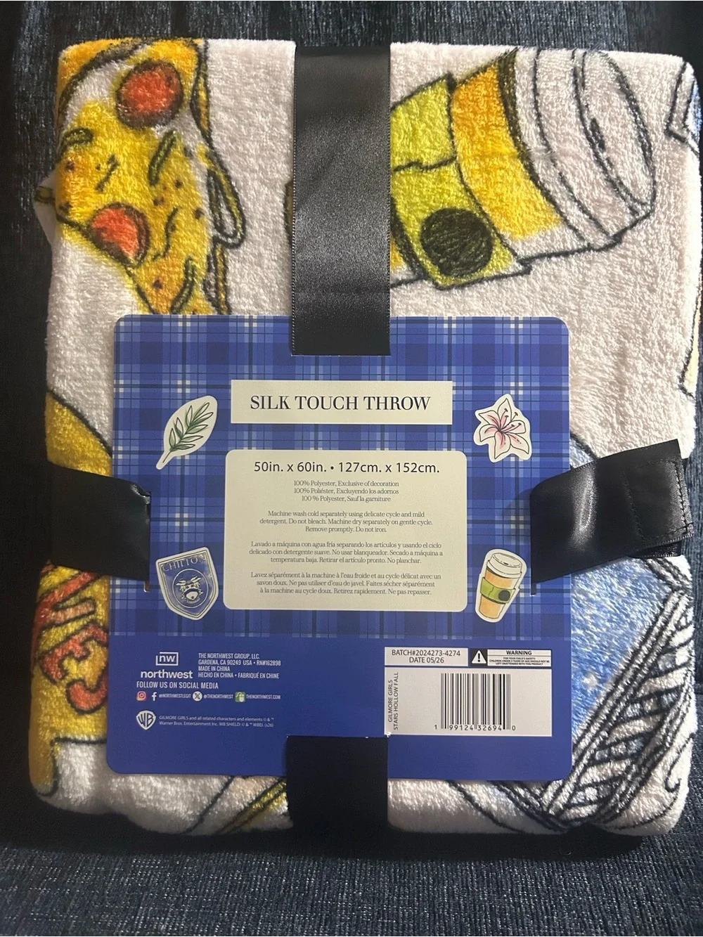 Cream and Yellow Silk-Touch Throw Blanket